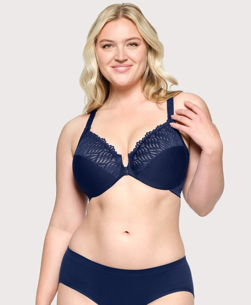 Front-Closure T-Back WonderWire Bra Blue