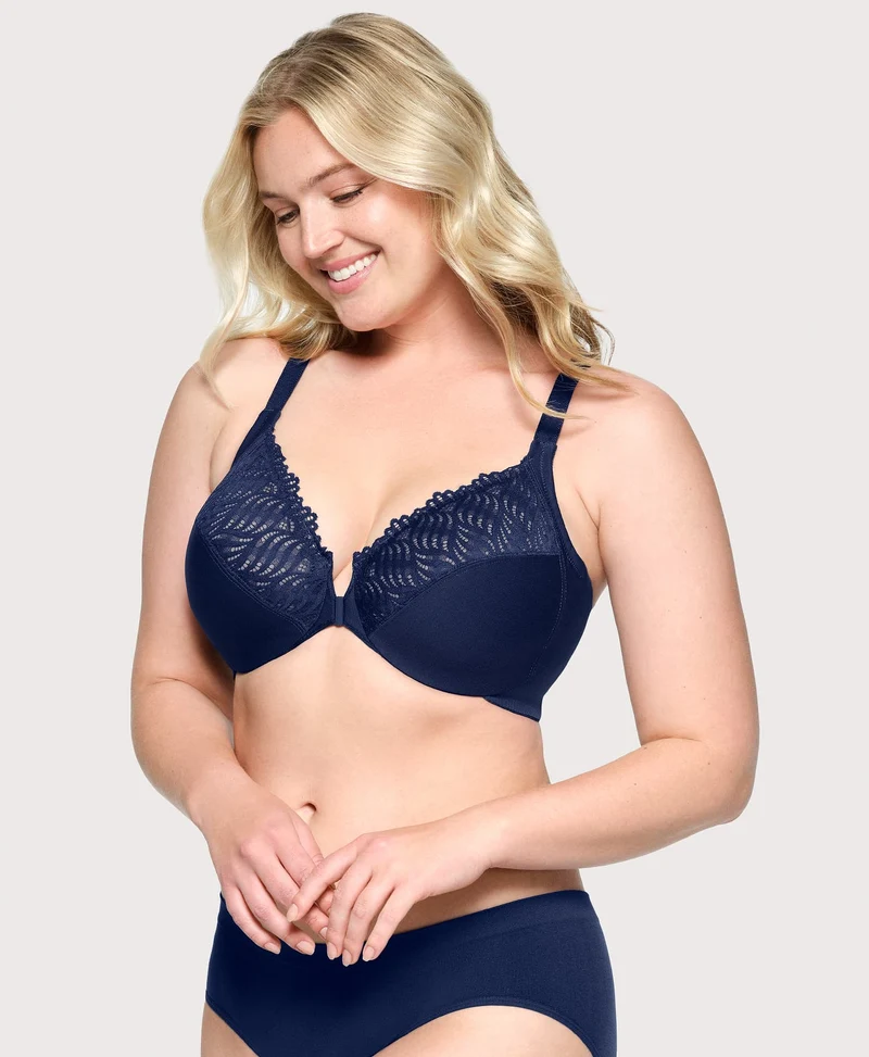 Front-Closure T-Back WonderWire Bra Blue