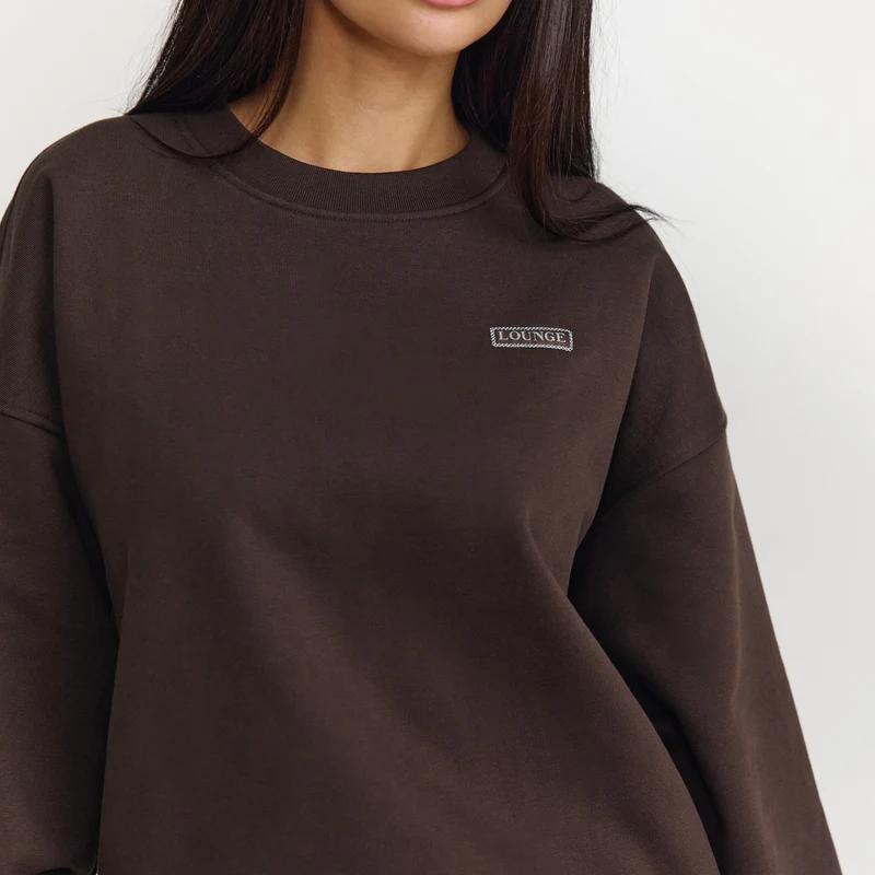 Oversized Pullover - Dunkle Schokolade