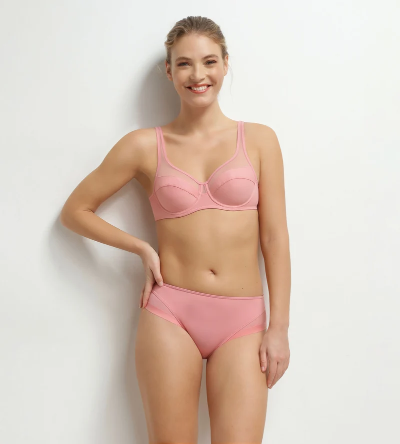 Halbtransparenter Damen-Slip aus rosa Mikrofaser Dim Generous