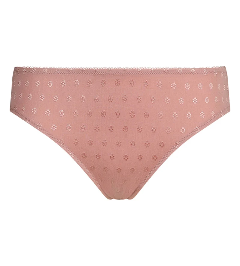 Brasilianischer Slip für Damen aus Mikrofaser in Rosa mit Blumenmuster von Cosy Time