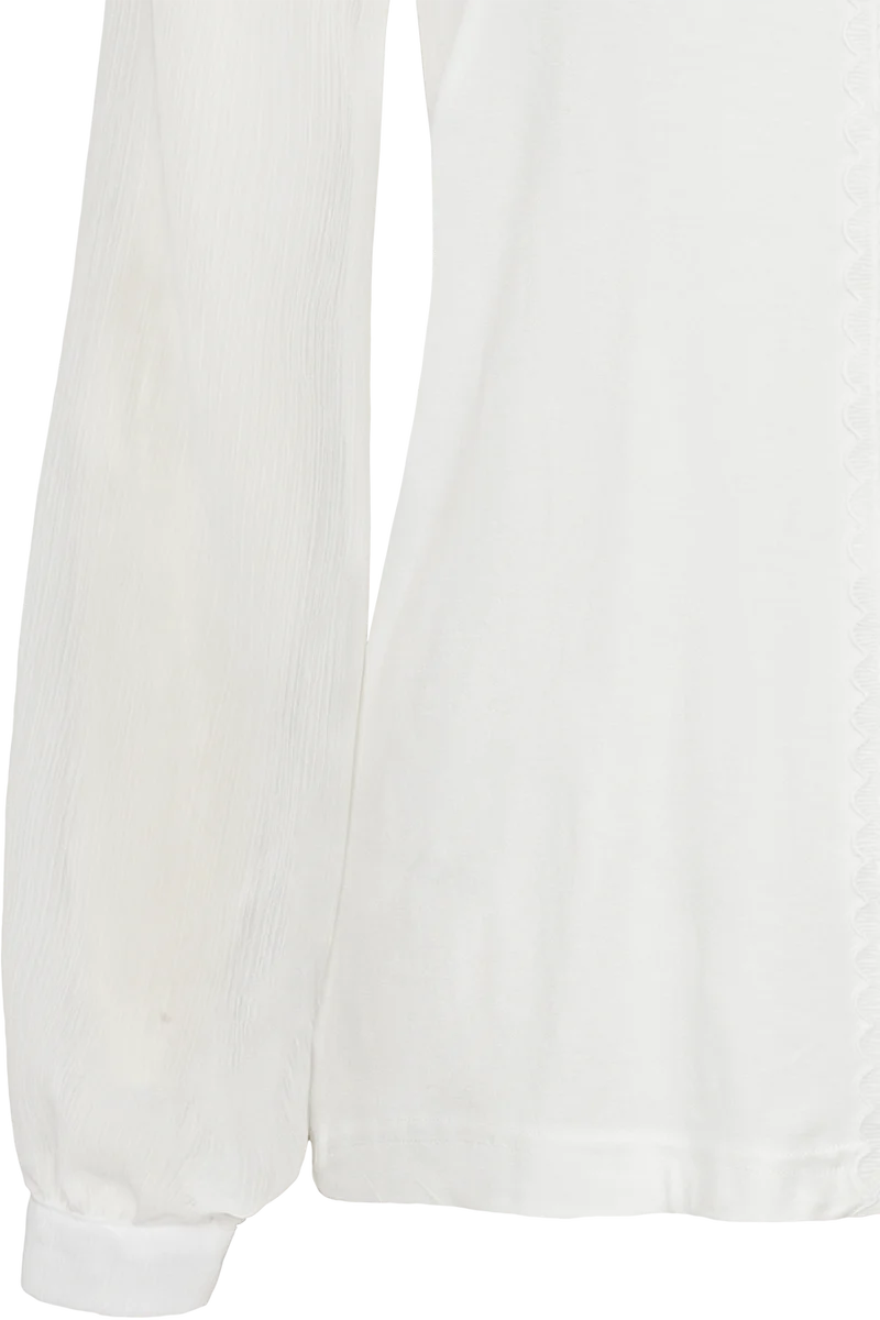 Damen Shirt mit Stretchanteil Langarm - creme