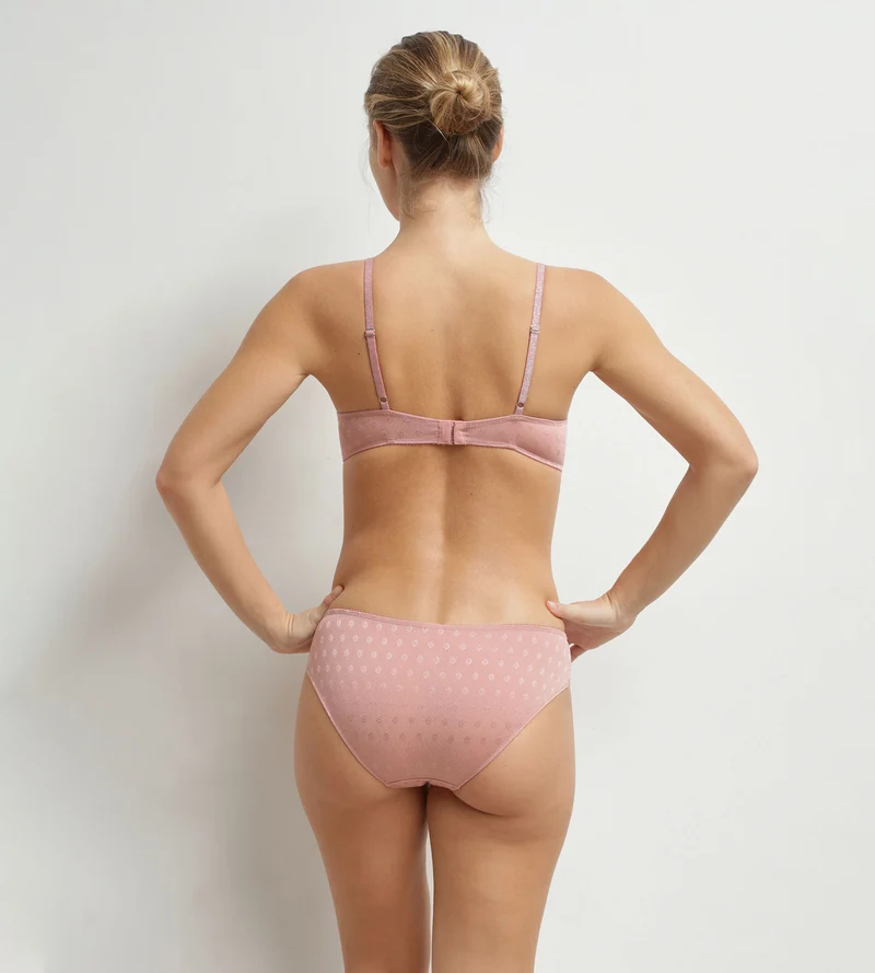 Gepolsterter bügelloser Triangel-BH aus floraler rosafarbener Mikrofaser – Cosy Time