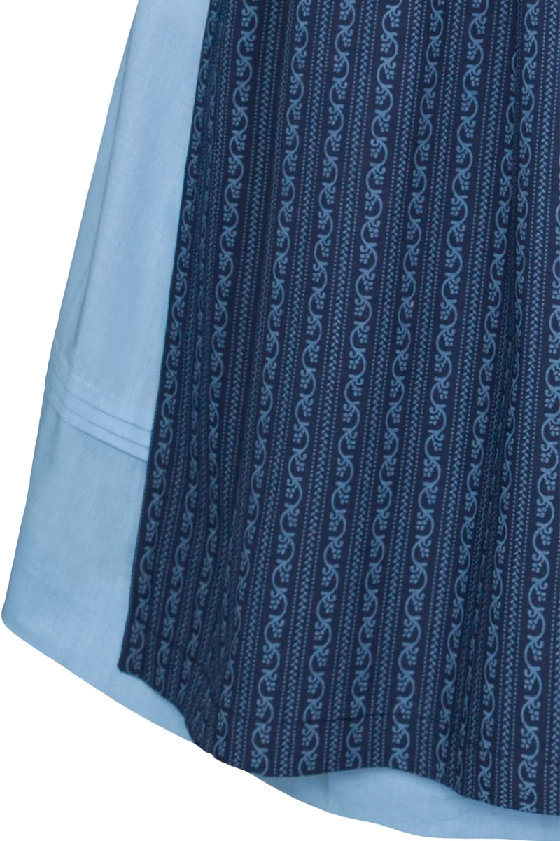 Midi-Trachtenkleid mit Schürze und Gürtel - dunkelblau