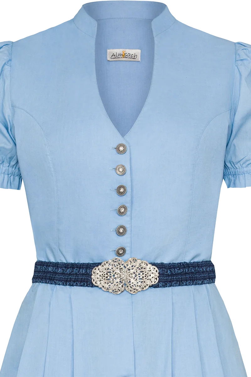 Midi-Trachtenkleid mit Schürze und Gürtel - dunkelblau