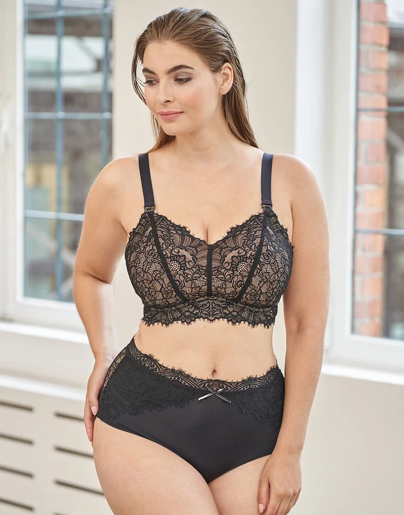 High-Waist-Panty Sophia Black/Beige
