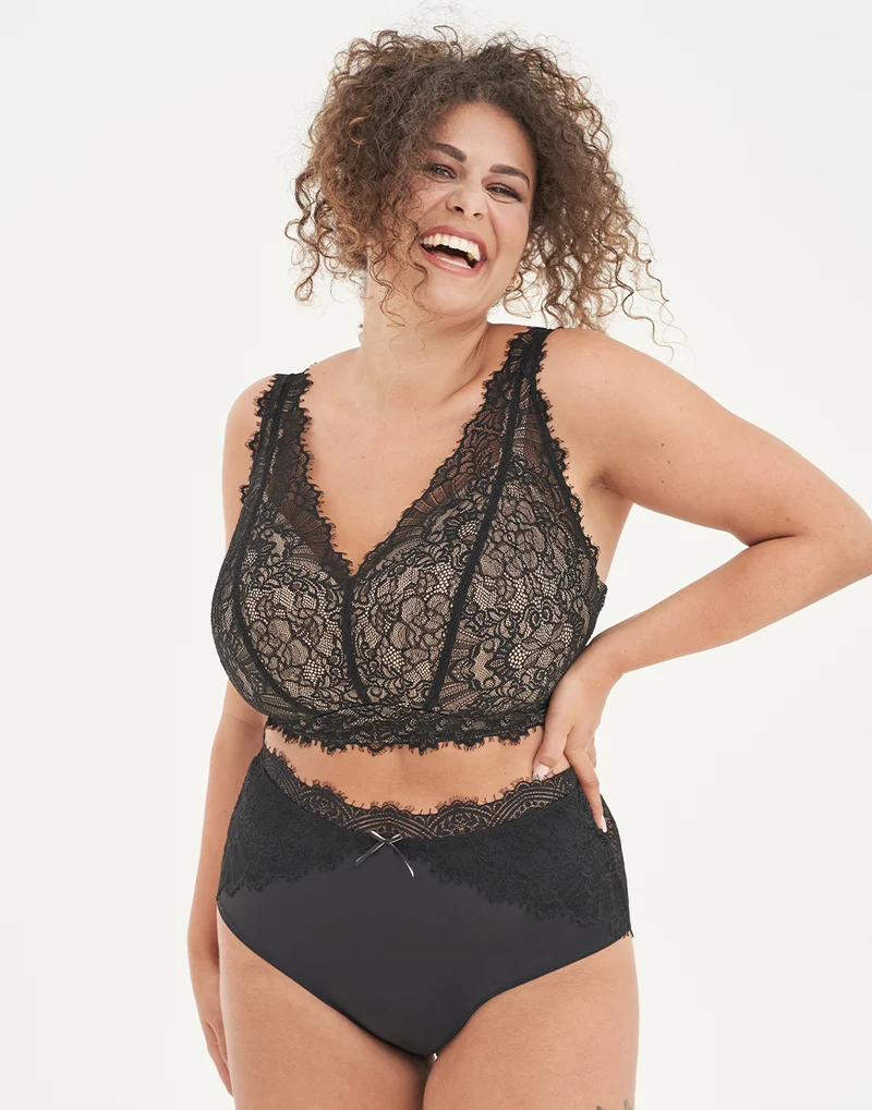 High-Waist-Panty Sophia Black/Beige