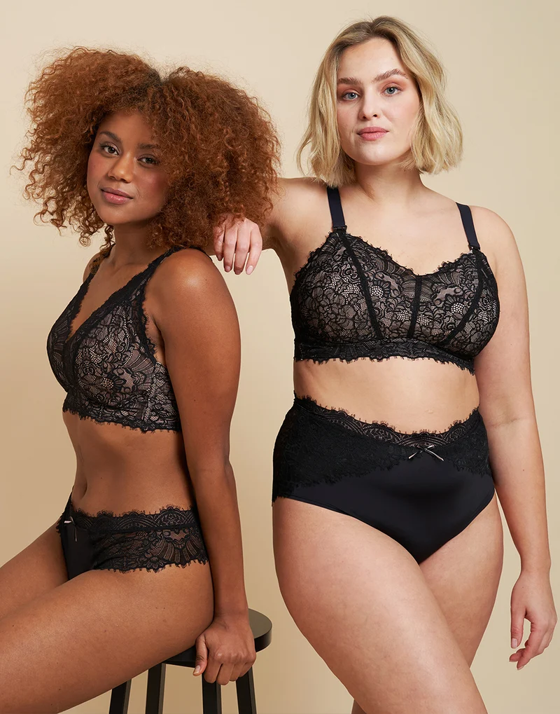 High-Waist-Panty Sophia Black/Beige