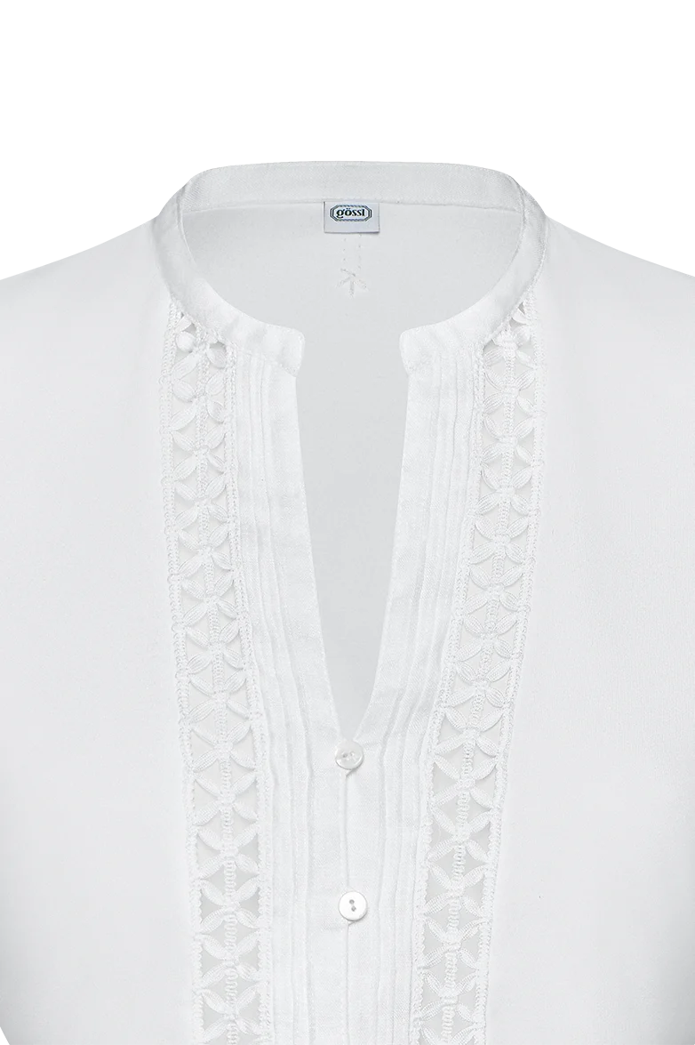 Dirndlbluse mit Spitzenbändern