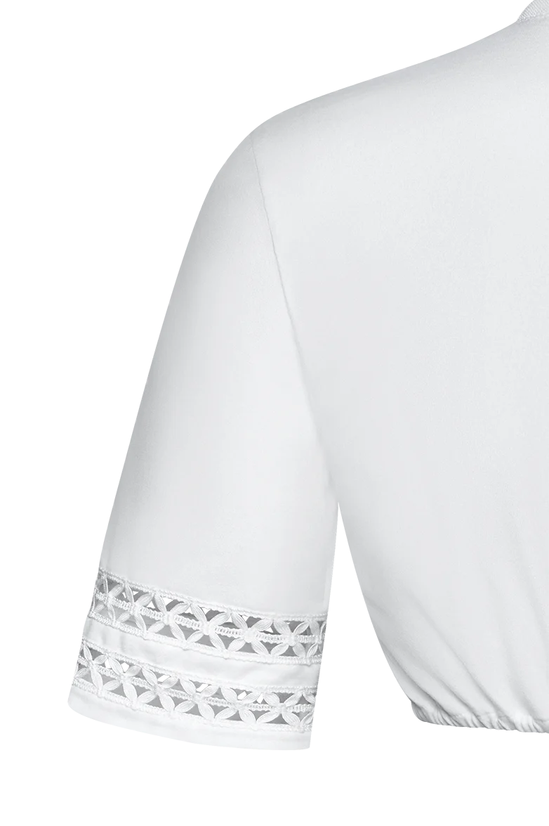 Dirndlbluse mit Spitzenbändern