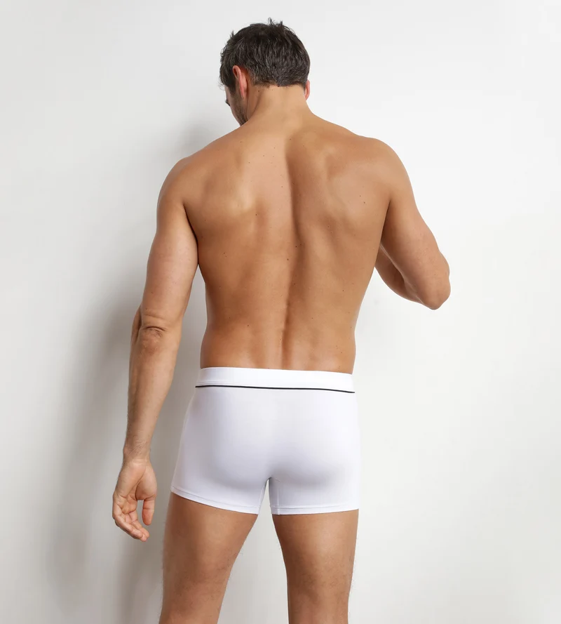 Herren-Boxershorts aus Baumwollmodal in Weiß Ecru Dim Gentleman
