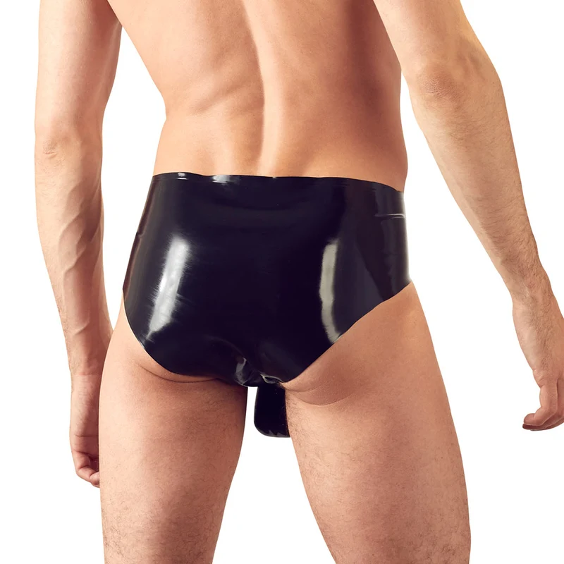 Latex Herren Slip M-XL mit genoppter Penishülle "Attention"