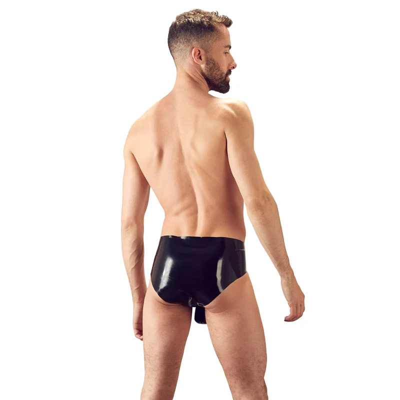 Latex Herren Slip M-XL mit genoppter Penishülle "Attention"