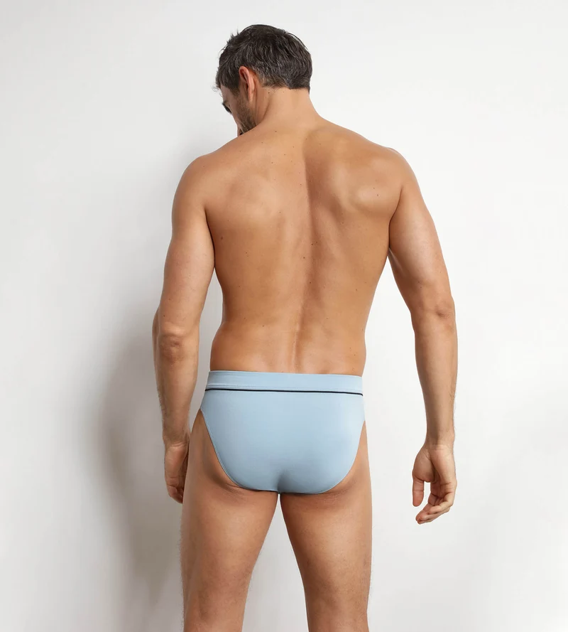 Slip für Herren aus Baumwollmodal in Azurblau von Dim Gentleman