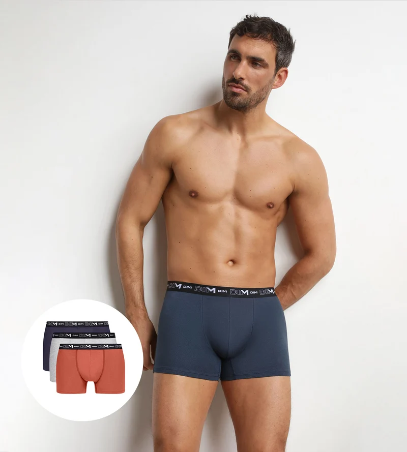 3er-Pack Boxershorts für Herren Hexagone Dim Coton Stretch