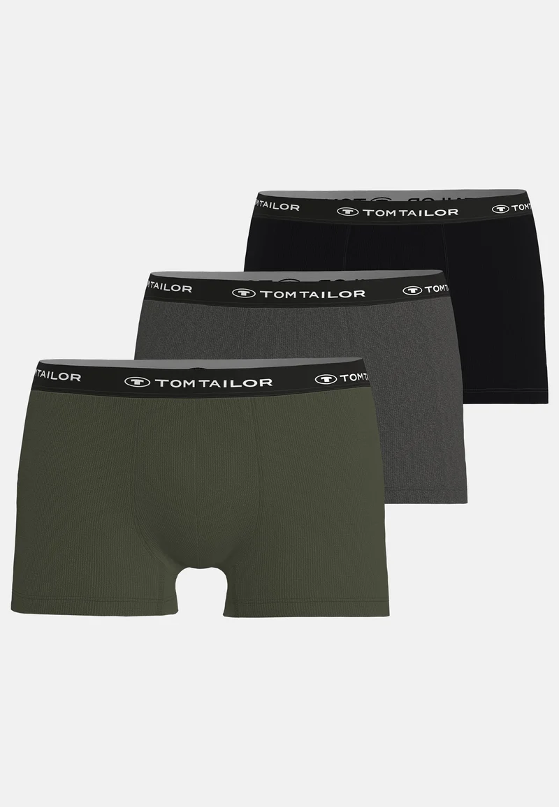 TOM TAILOR Hip Pants 3er Pack grün-dunkel-melange