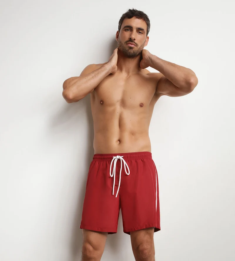 Badehose für Herren im Boxerschnitt Bordeaux Dim Swimwear