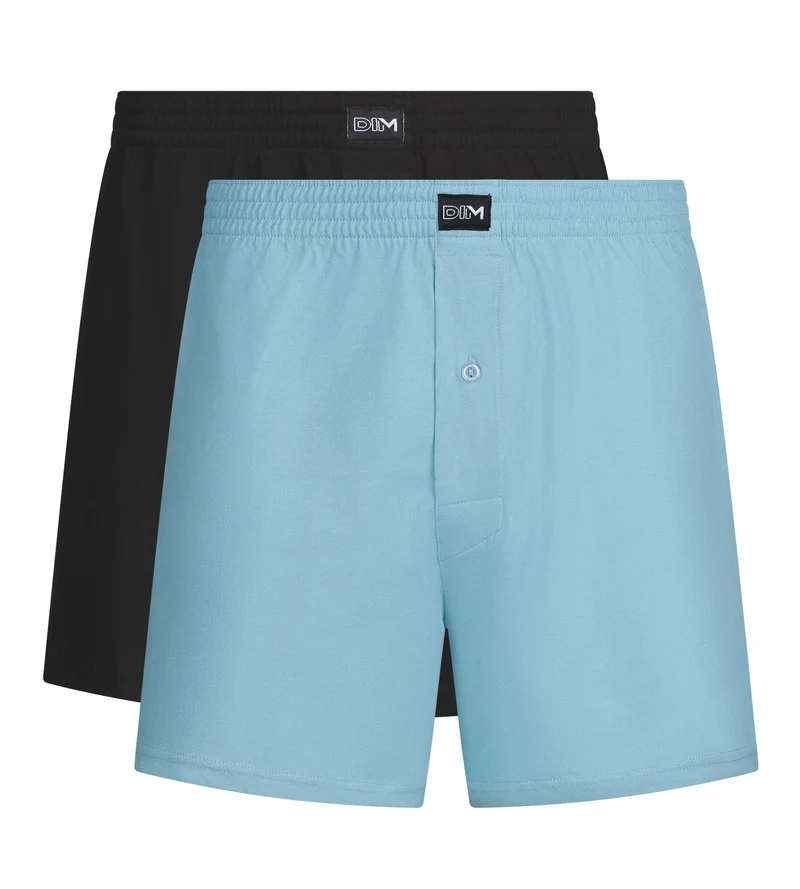2er-Pack Boxershorts für Männer aus Baumwolle in Schwarz und Blau Dim