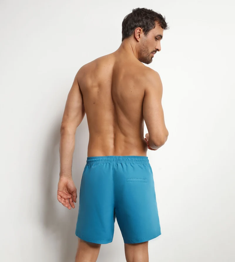 Boxershorts für Männer in Blau mit Zitronenmuster von Dim Swimwear