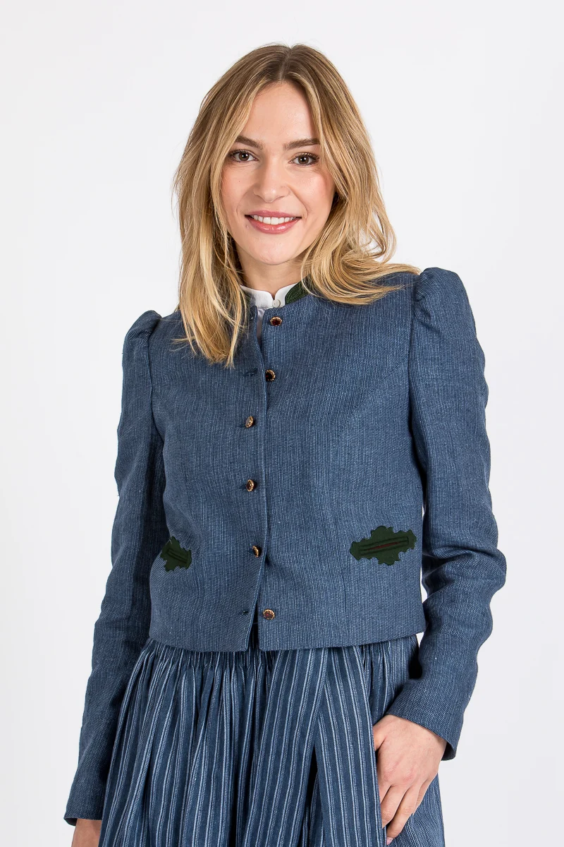 Gottseidank Trachtenjacke Flora Mao Blau