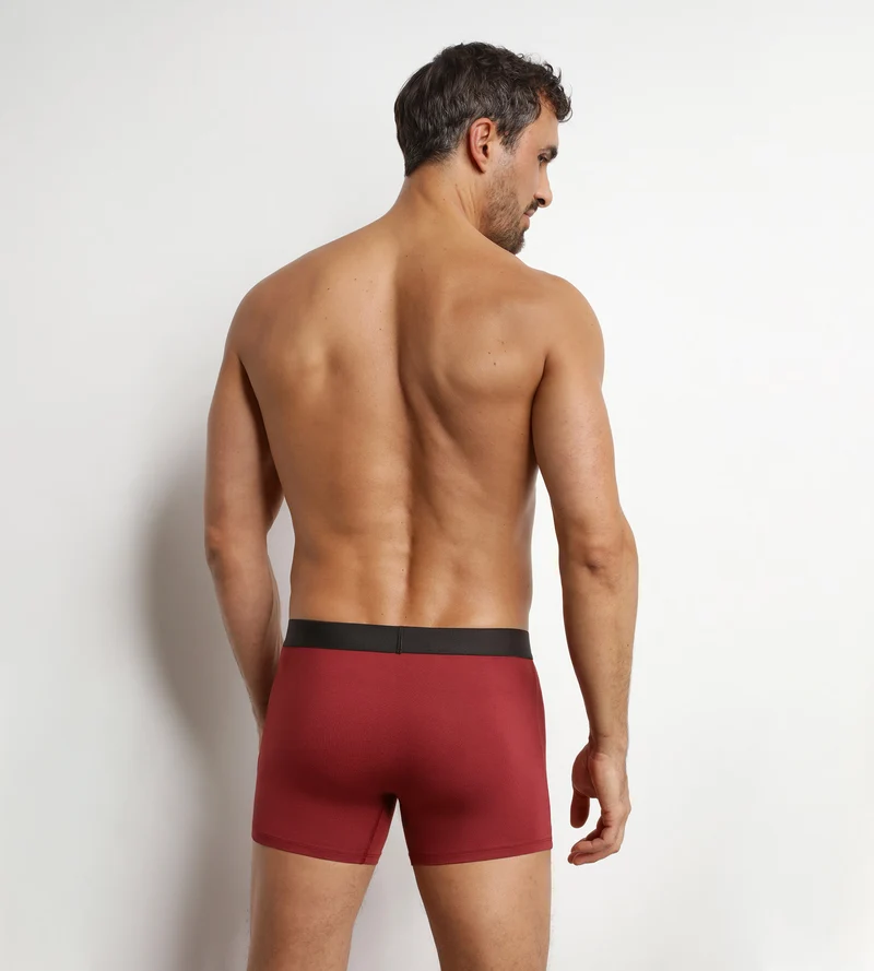 3er-Pack Boxershorts für Herren aus Baumwolle in Schwarz, Khaki und Rot Pur Confort