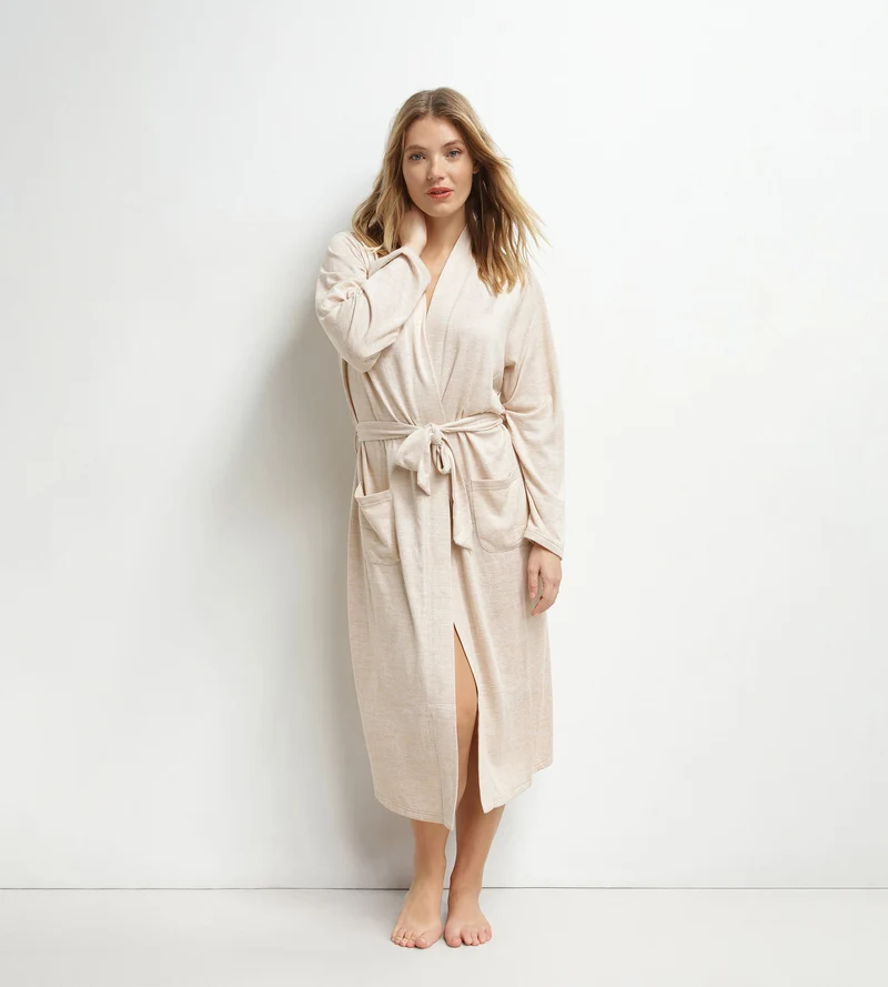 Lange Strickjacke für Damen aus Strick Sable Dim Chillness