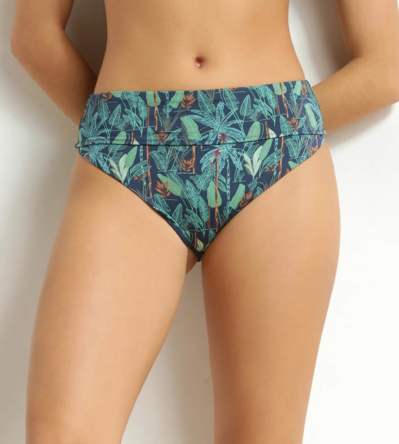 Hoch geschnittene Badehose mit tropischem Muster von Dim Swimwear