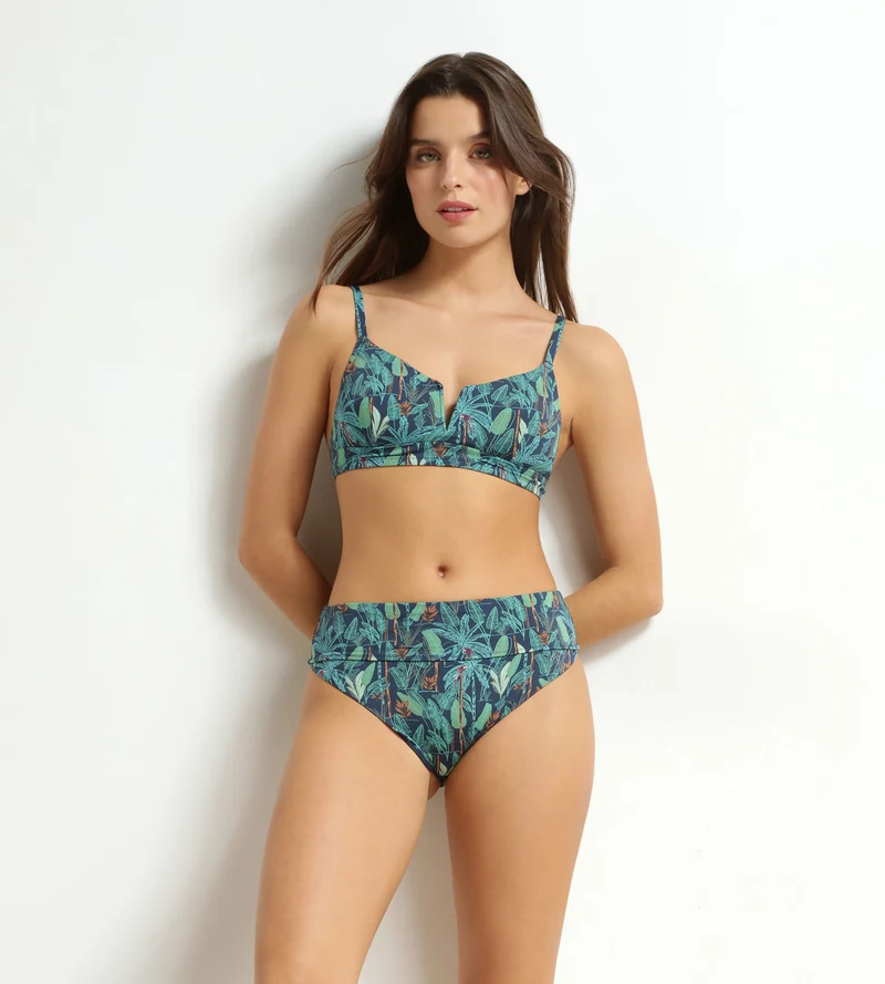 Hoch geschnittene Badehose mit tropischem Muster von Dim Swimwear