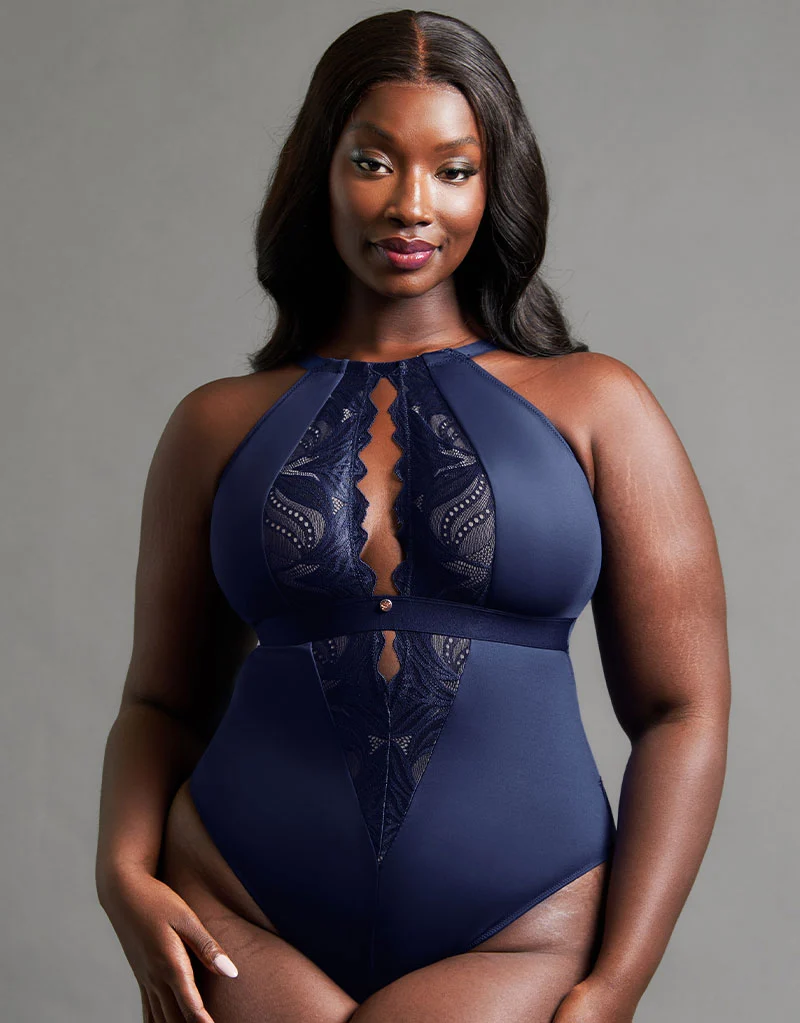 Scantilly Indulgence Multiway Stretch Lace Body Navy Blue
