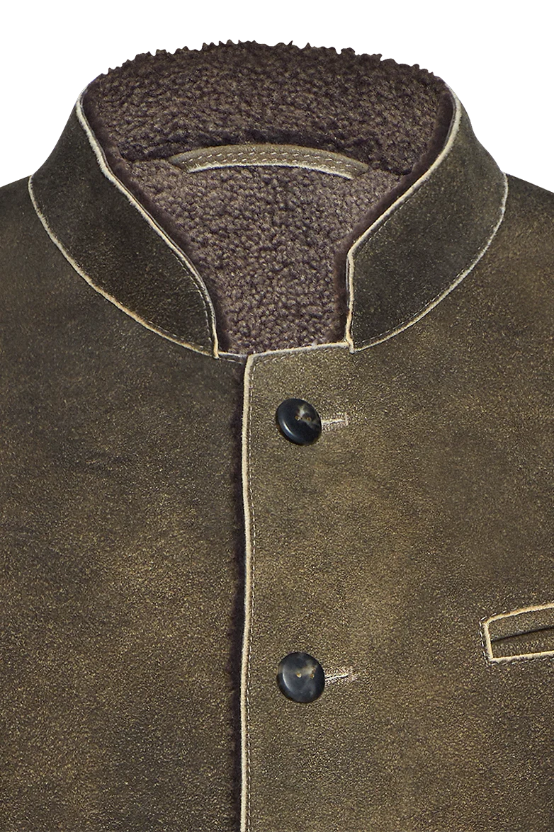 Hirschlederjacke mit Lammfellfutter
