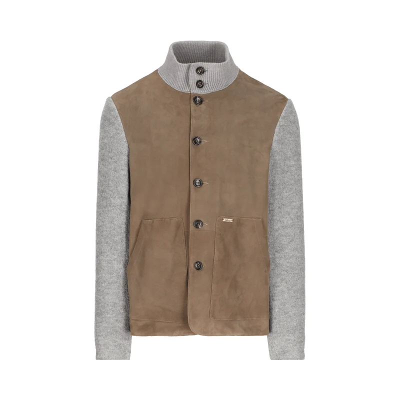Jacke Lupoldo Ledermix in grau