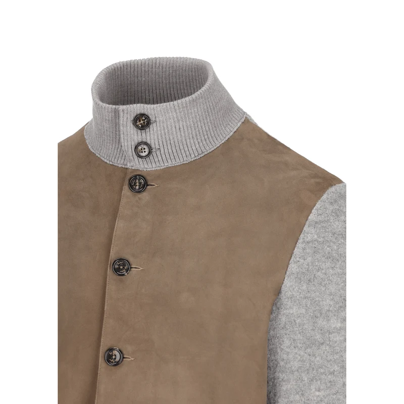 Jacke Lupoldo Ledermix in grau
