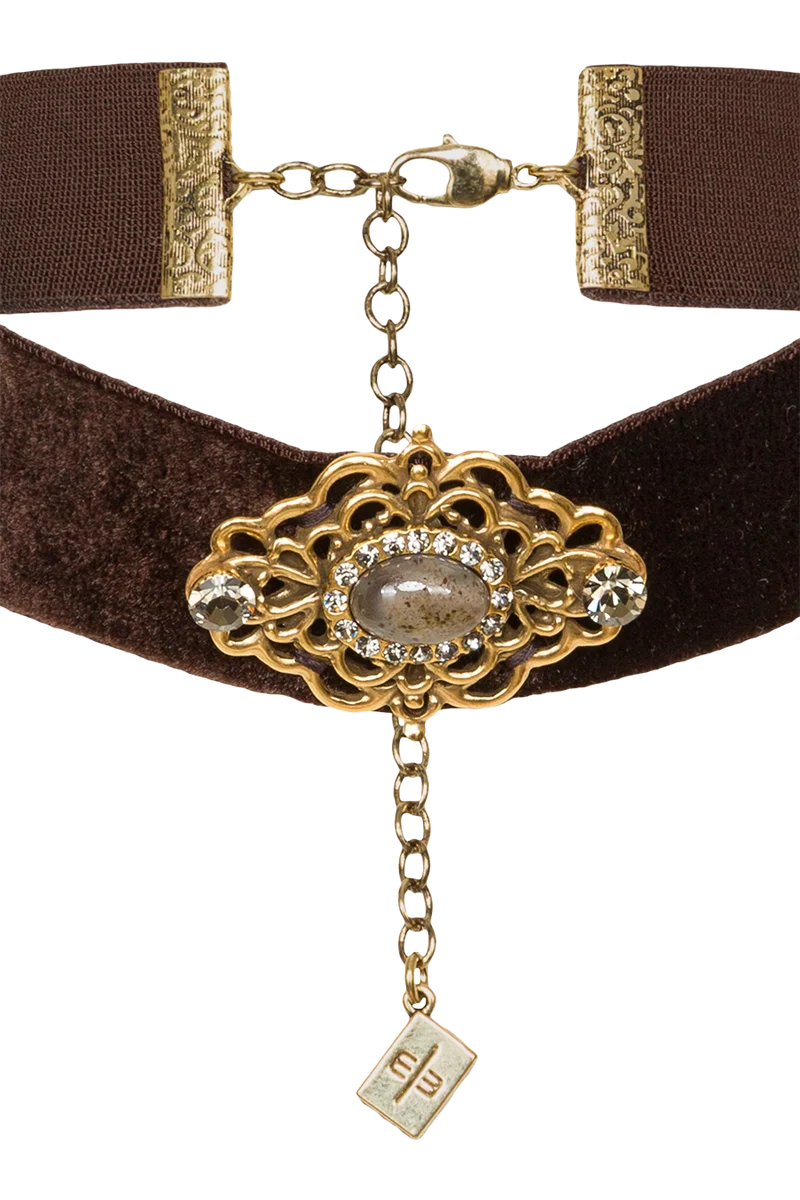 Damen Kropfband Samt mit Ornamentelement