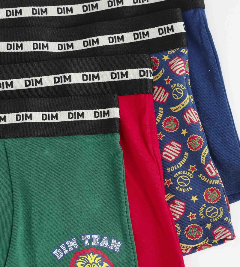 3er-Pack Boxershorts für Kinder Rot Grün Blau Baseball Dim Coton Stretch