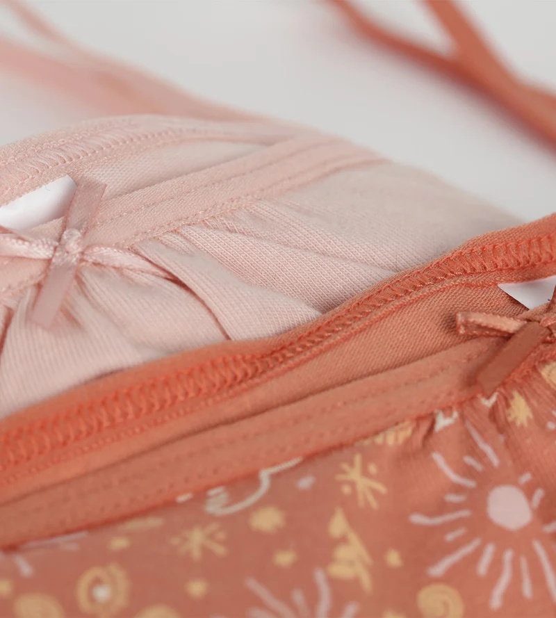 2er-Pack Mädchen-BHs aus Stretch-Baumwolle Rose Ocre Les Pockets