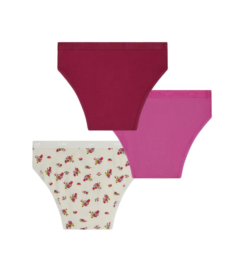 3er-Pack Mädchen-Slips aus Stretch-Baumwolle Liberty Violet Les Pockets
