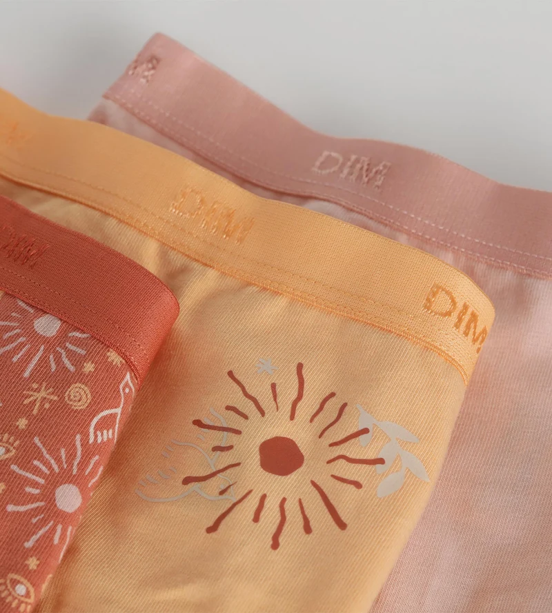 3er-Pack Slips für Mädchen aus Stretch-Baumwolle mit Sonnenmotiv von Les Pockets