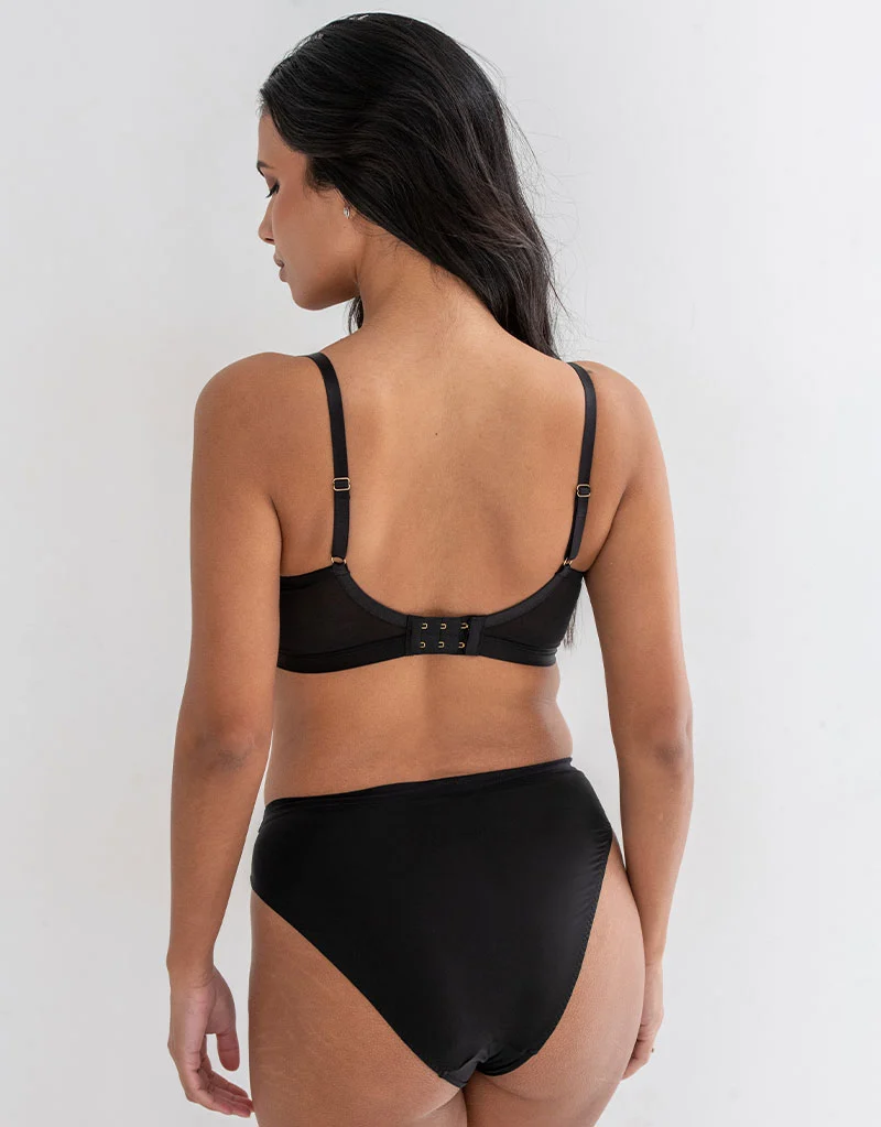 Pour Moi Geo Sculpt Balcony Bra Black