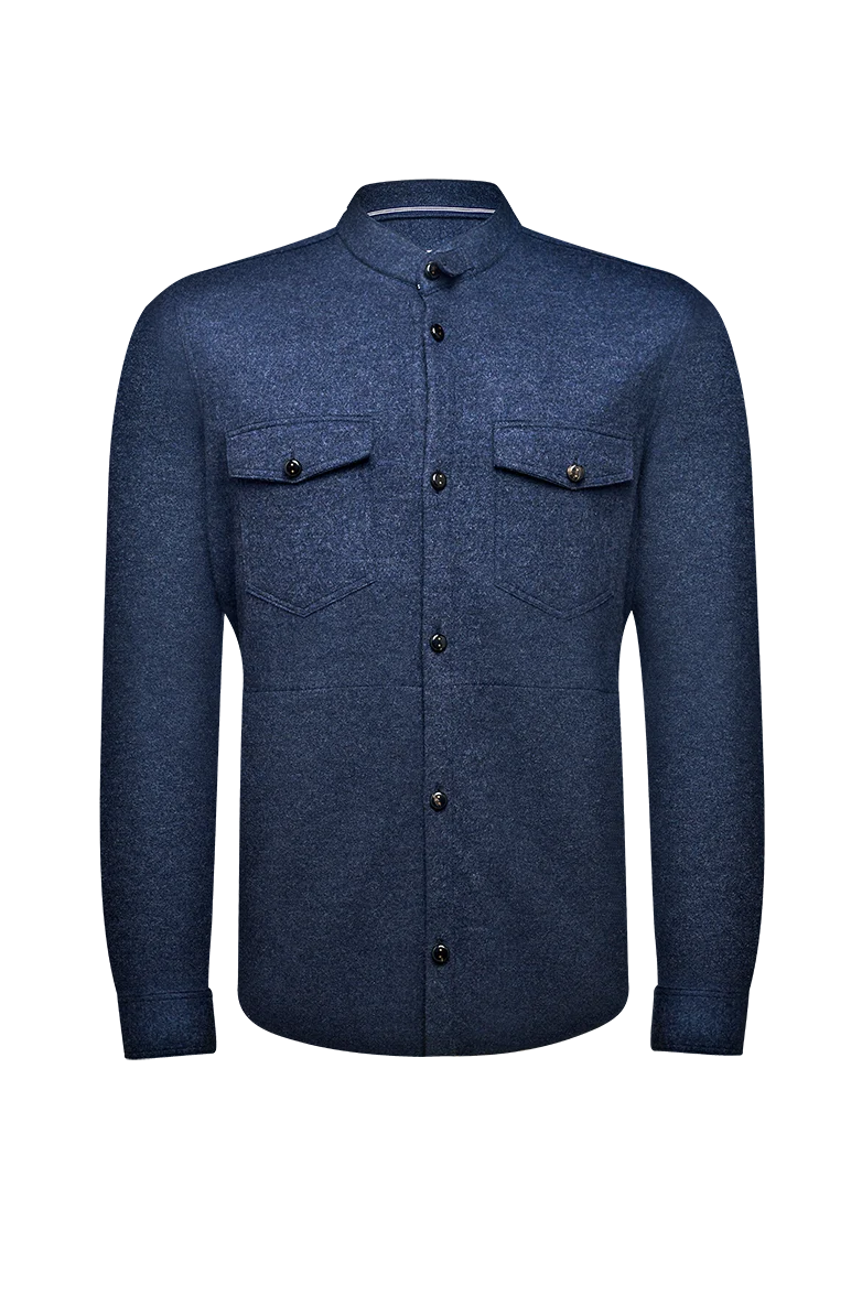 Shirtjacket in offenkantigem Strick