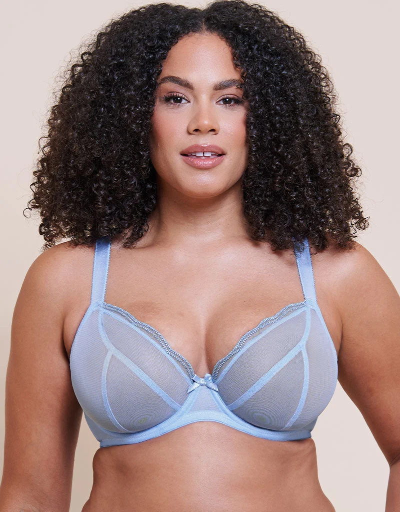 Curvy Kate Lightstyle Scallop Plunge Bra Light Blue/Silver