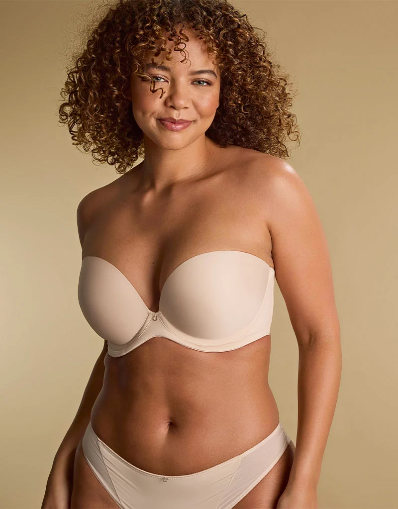 Panache Faith Moulded Plunge Strapless Bra Latte