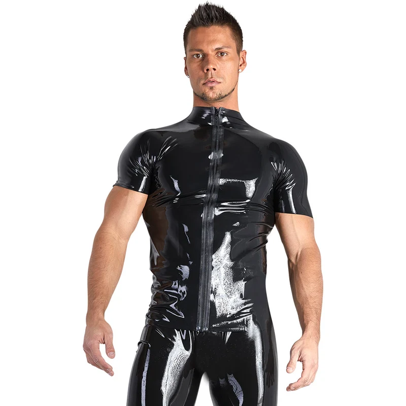 Latex Shirt M-2XL mit Front-Reißverschluss "Cesare"