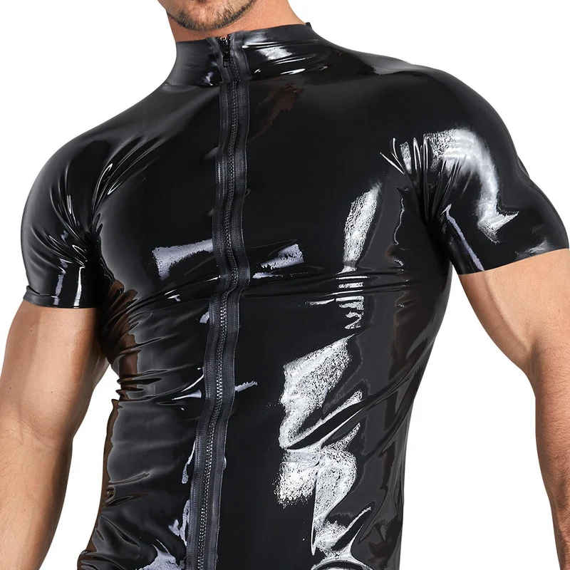 Latex Shirt M-2XL mit Front-Reißverschluss "Cesare"