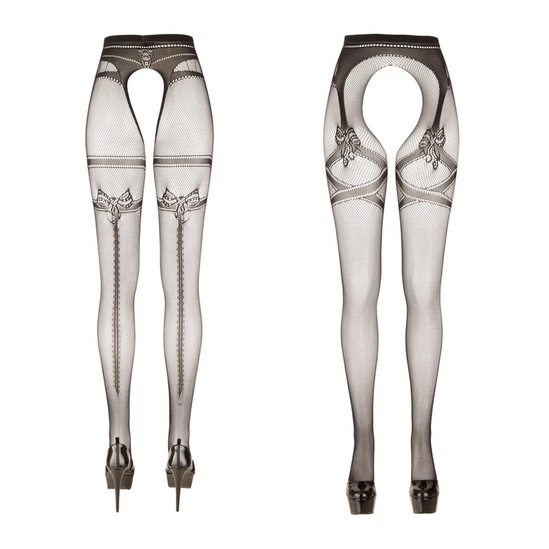 Netz Strumpfhose ouvert S-XL mit Naht "Diana"