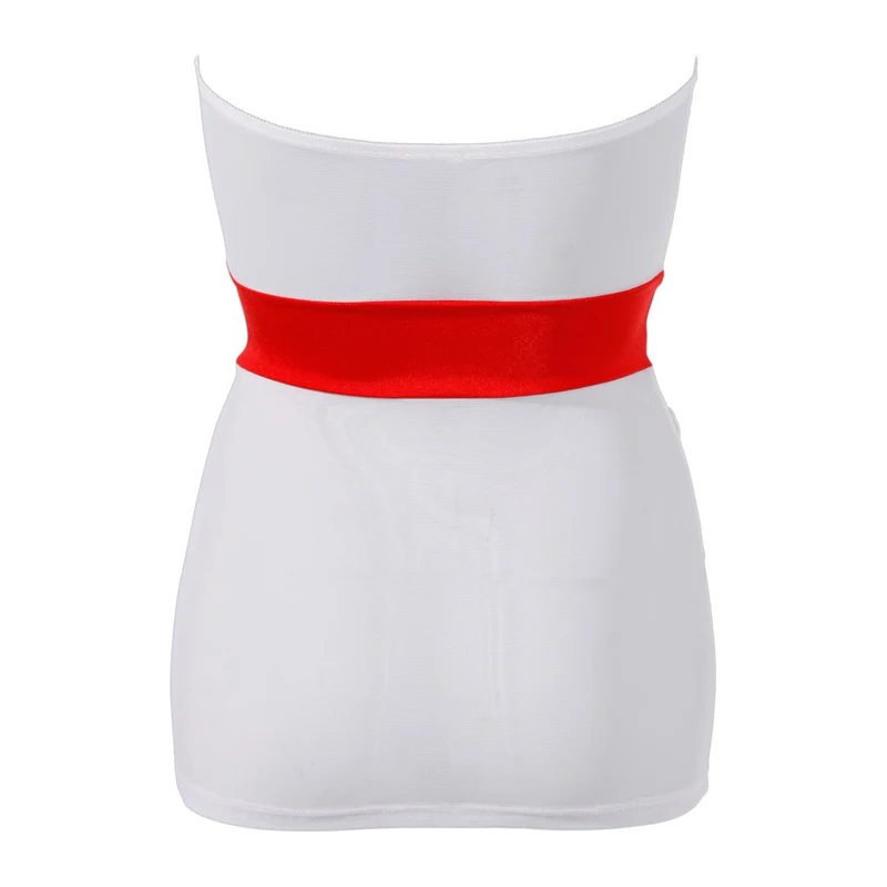 Weißes Straps-Kleid S-XL im Krankenschwester-Look "Maureen"