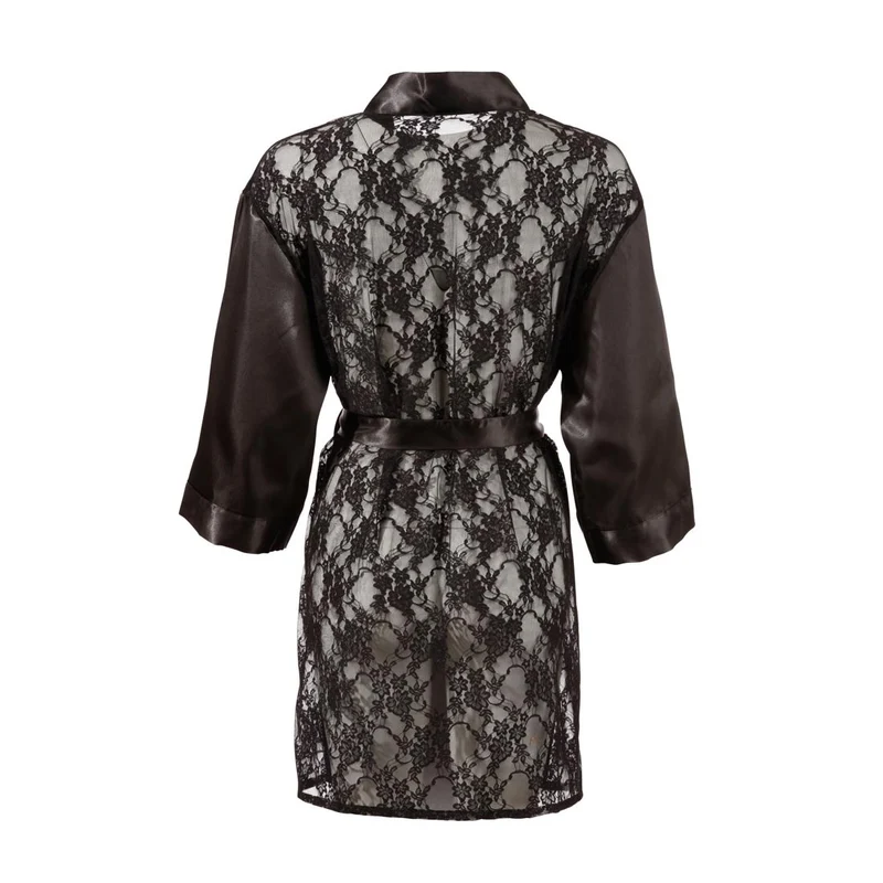 Damen Satin Kimono S-XL im Rücken aus Spitze "Serina"