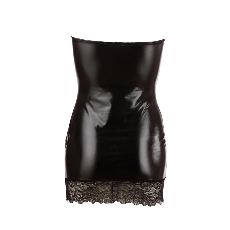Wetlook Kleid S-XL mit Spitze "Roxy"