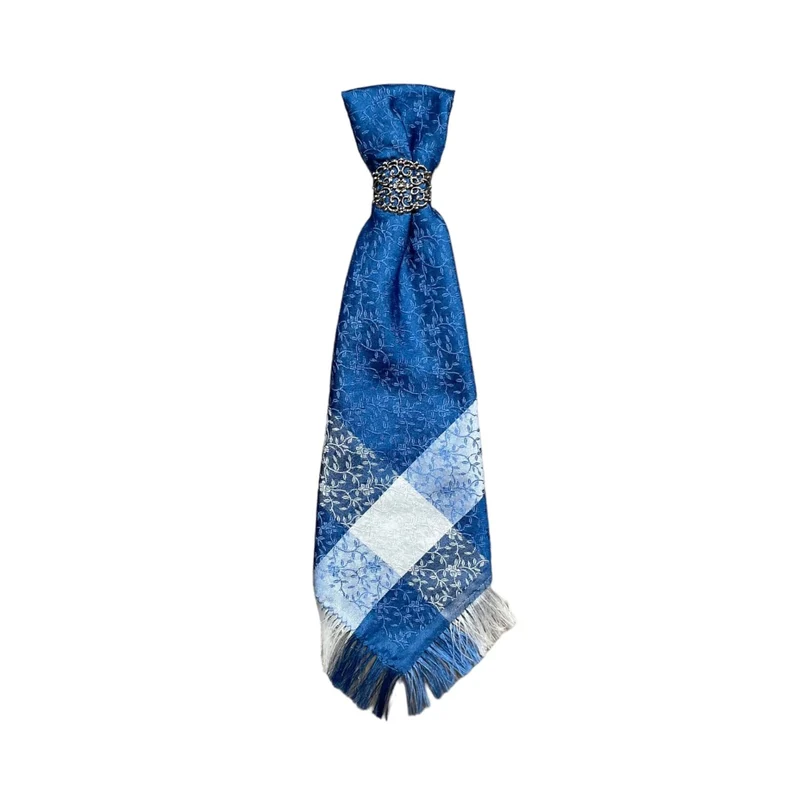 Binderl mit Ring Blau/ Weiß