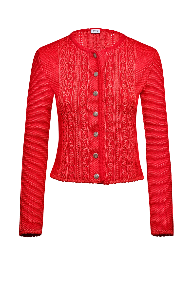 Jacke in plattiertem Strick