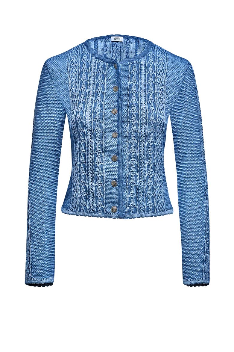 Jacke in plattiertem Strick